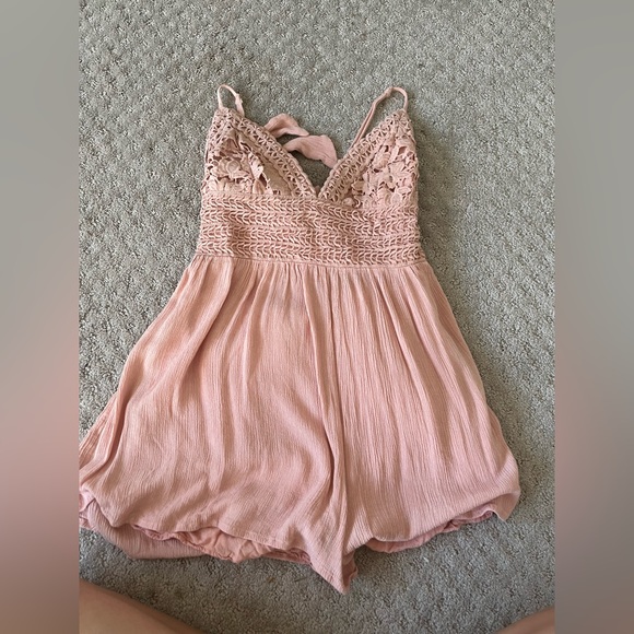 Blush Pink Cute Summer Romper - Picture 1 of 5